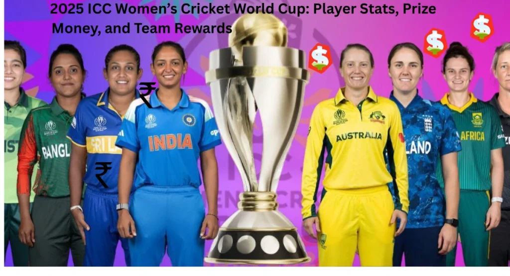 ICC WOMEN CRICKET PLAYERS WITH TROPHY
